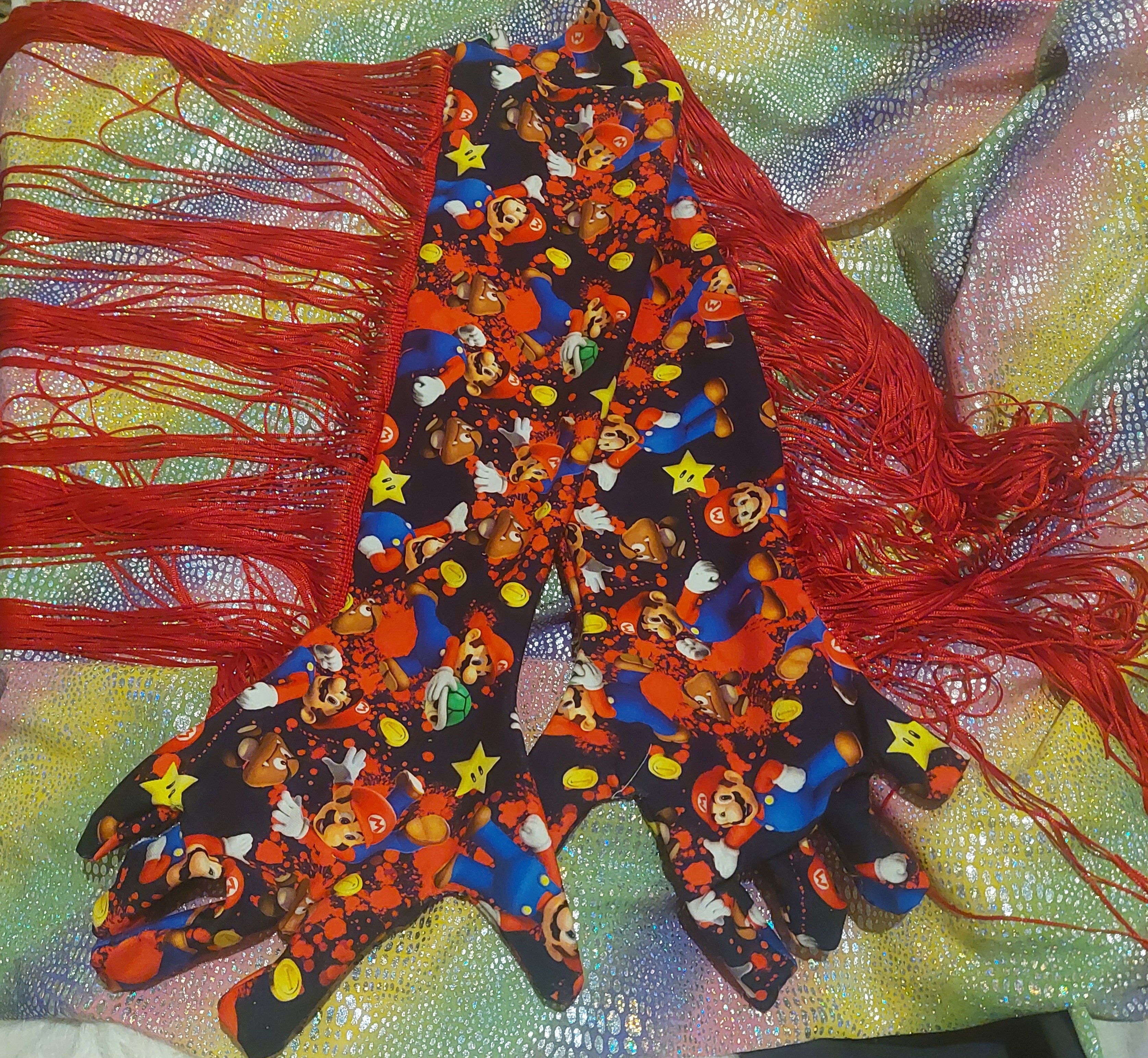 Handmade Mario themed gloves!