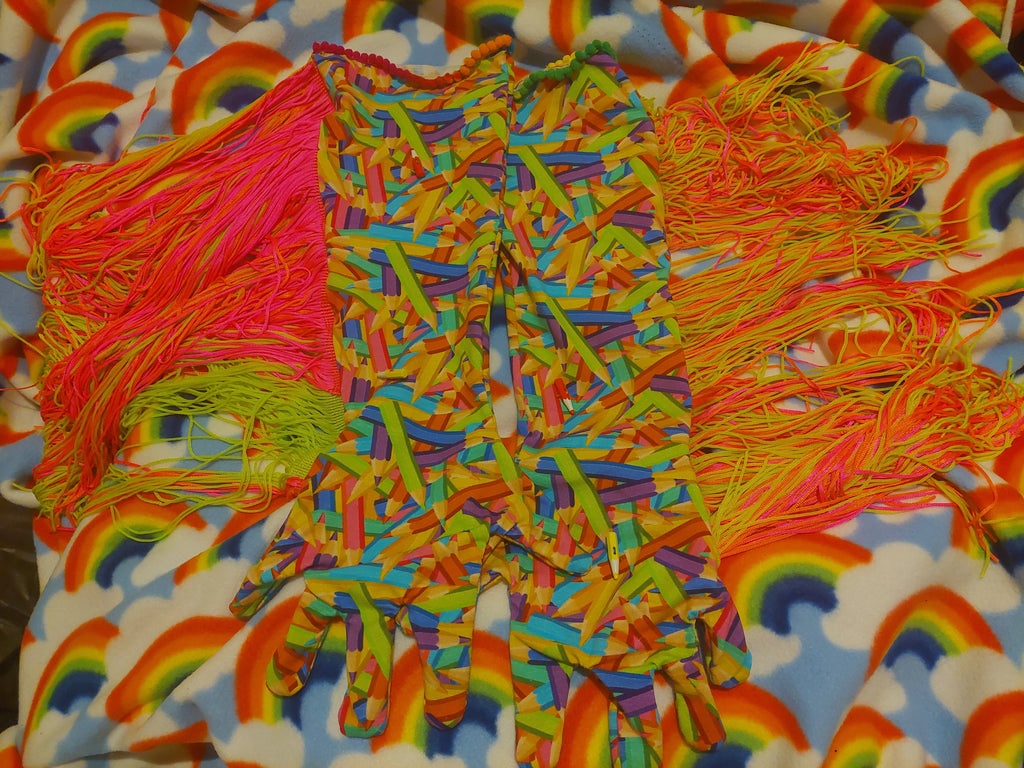 Handmade coloured pencil themed gloves!