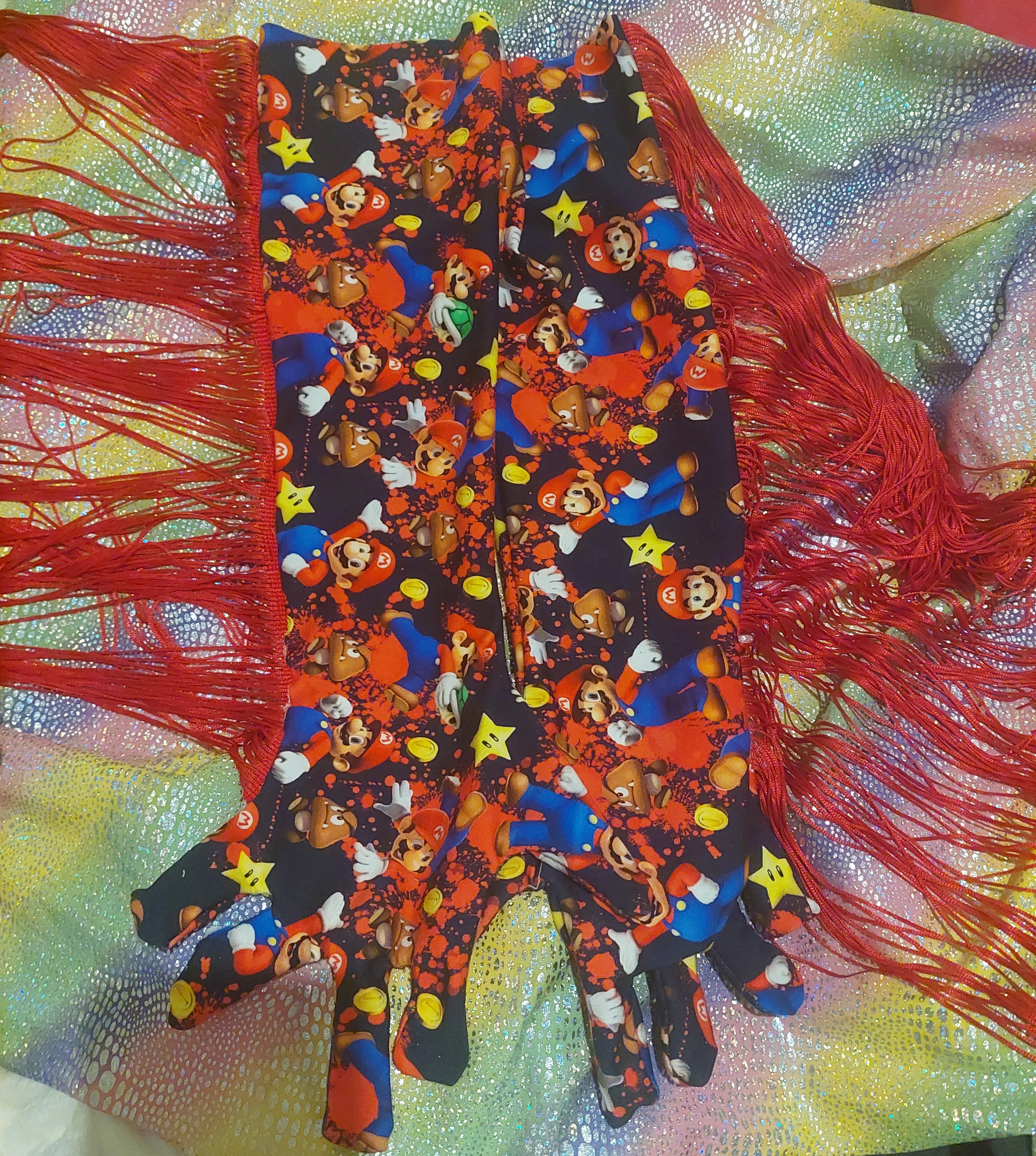 Handmade Mario themed gloves!